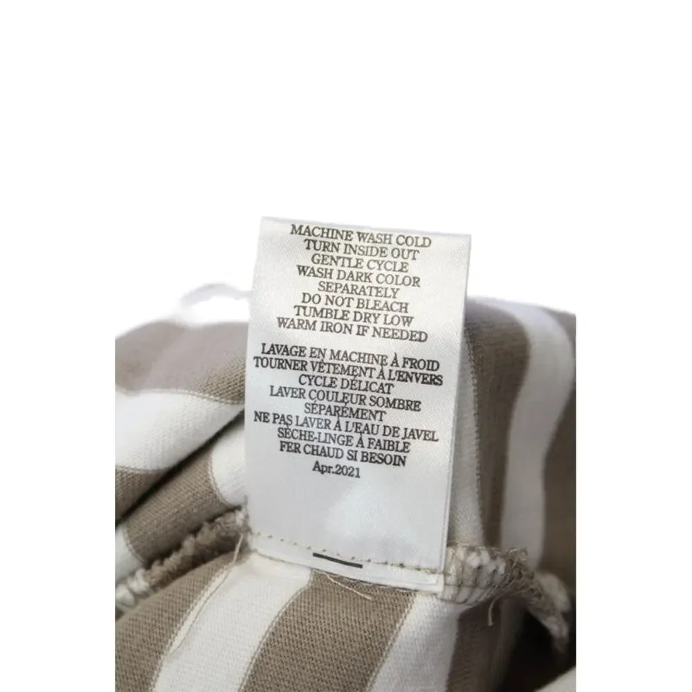 Z Supply Womens Crew Neck Striped Ombre Mini Tank Dress Brown White Size Small